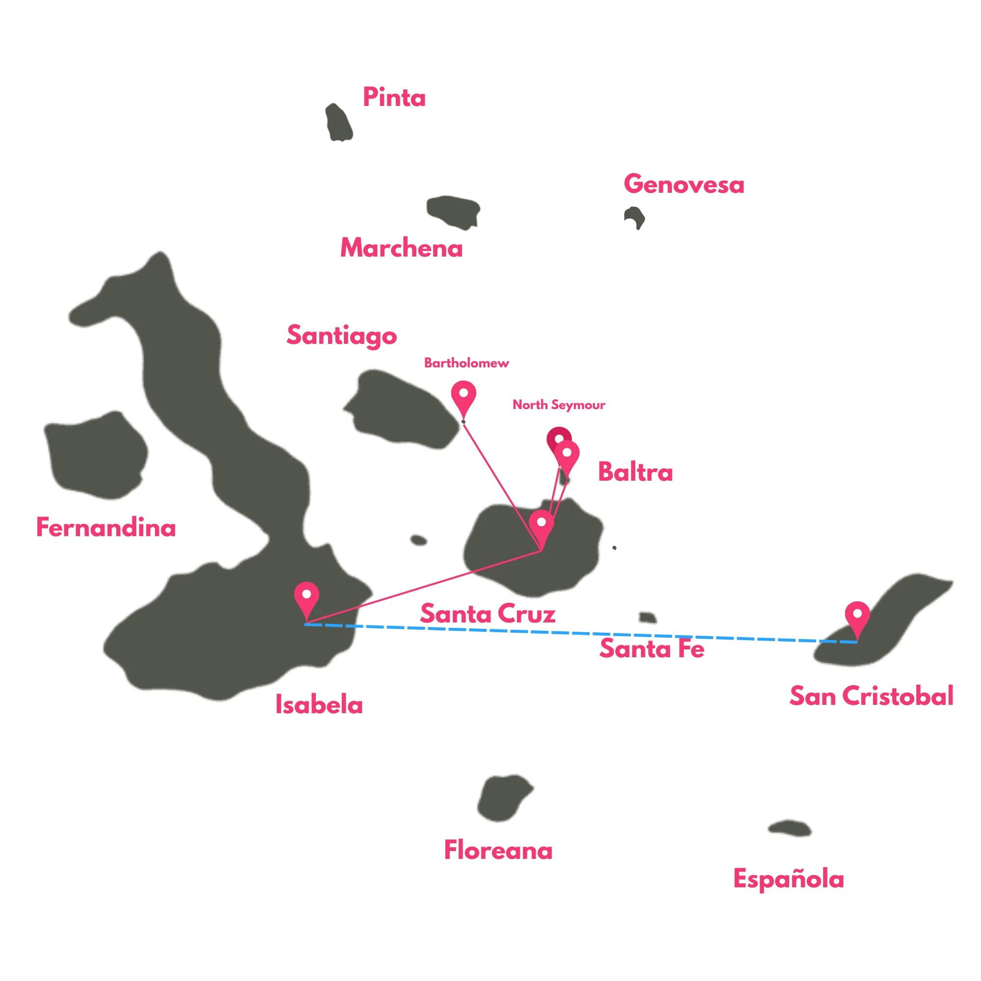 10 Day - Mega Galapagos 360 Tour "A" - SUPERIOR route map